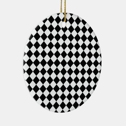 Black and White Diamond Pattern by Shirley Taylor Keramisch Ornament (Rechts)