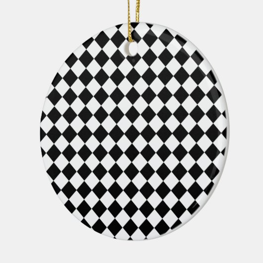 Black and White Diamond Pattern by Shirley Taylor Keramisch Ornament (Links)