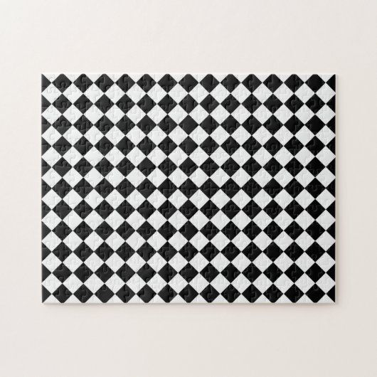 Black and White Diamond Pattern by Shirley Taylor Legpuzzel (Horizontaal)