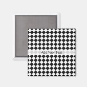 Black and White Diamond Pattern by Shirley Taylor Magneet (Voorkant / Achterkant)