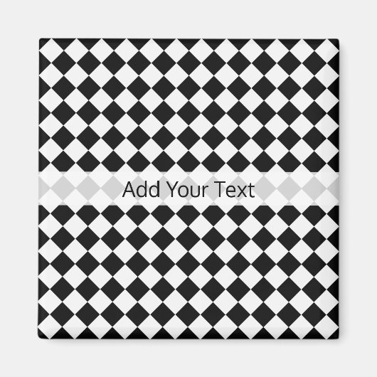 Black and White Diamond Pattern by Shirley Taylor Magneet (Voorkant)