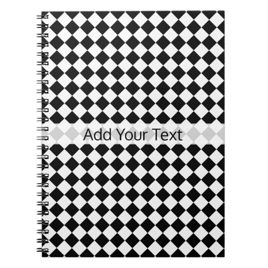 Black and White Diamond Pattern by Shirley Taylor Notitieboek (Voorkant)