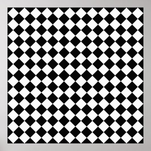 Black and White Diamond Pattern by Shirley Taylor Poster (Voorkant)
