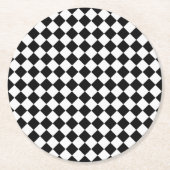 Black and White Diamond Pattern by Shirley Taylor Ronde Kartonnen Onderzetter (Voorkant)