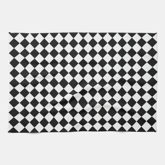 Black and White Diamond Pattern by Shirley Taylor Theedoek (Horizontaal)