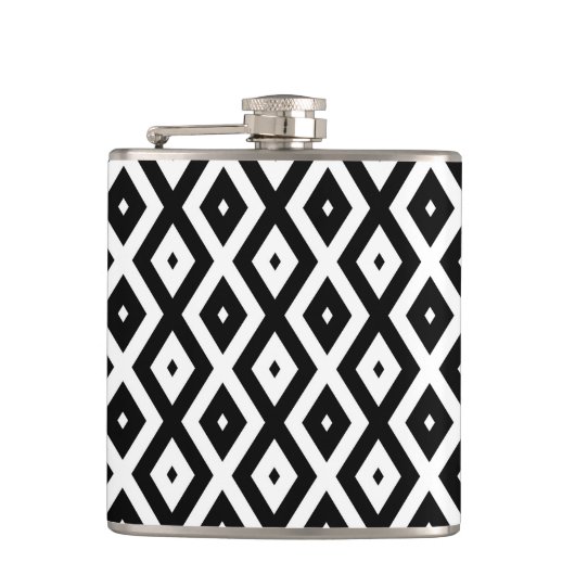 Black and white diamond pattern heupfles (Voorkant)