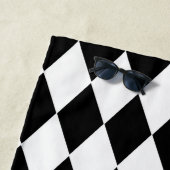 Black and White Diamond Pattern Personalized Strandlaken (In situ)