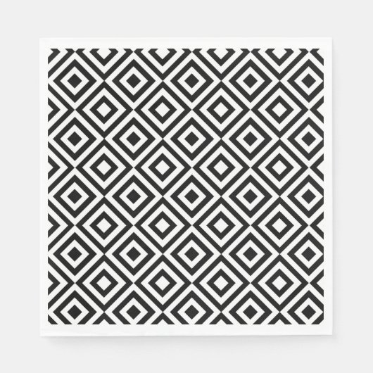Black and white diamond pattern servet (Voorkant)