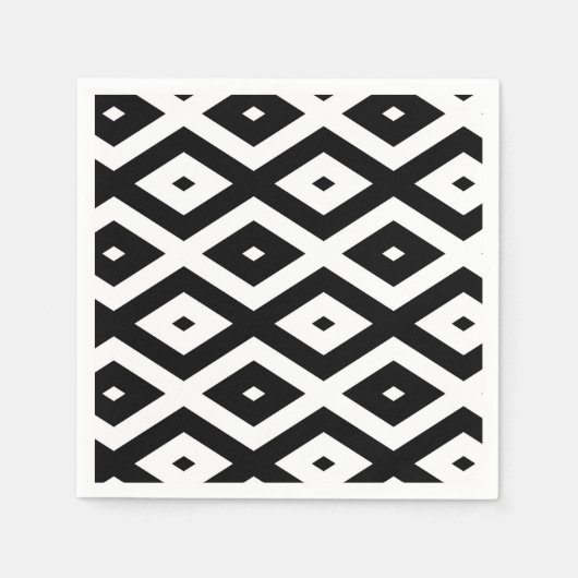 Black and white diamond pattern servet (Voorkant)