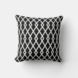 Black and White Diamond Trellis Pillow Kussen