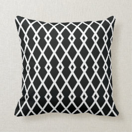Black and White Diamond Trellis Pillow Kussen