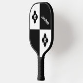 Black and White Diamonds | Custom Modern Geometric Pickleball Paddle (Links)