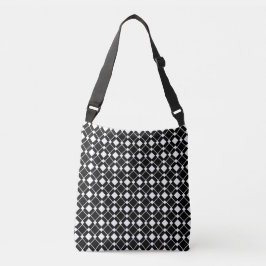 Black and White Diamonds - Lozenge Pattern Crossbody Tas