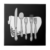 Black and White Dinnerware Tegel Tegeltje (Voorkant)