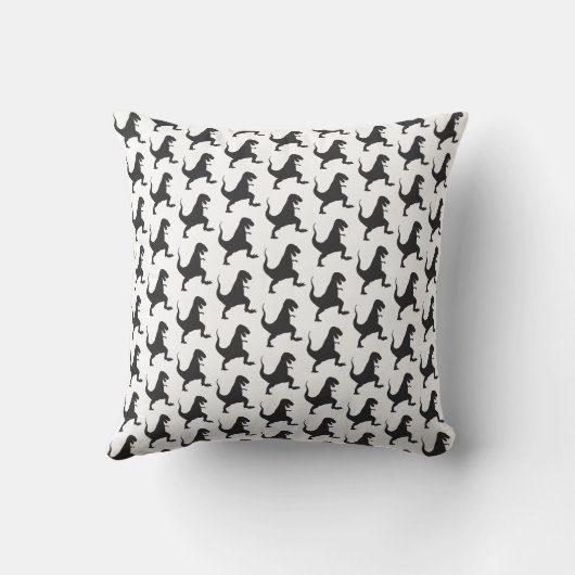 Black and White Dinosaur Cushion Kussen (Achterkant)