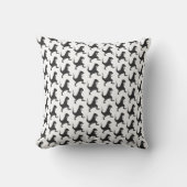 Black and White Dinosaur Cushion Kussen (Voorkant)