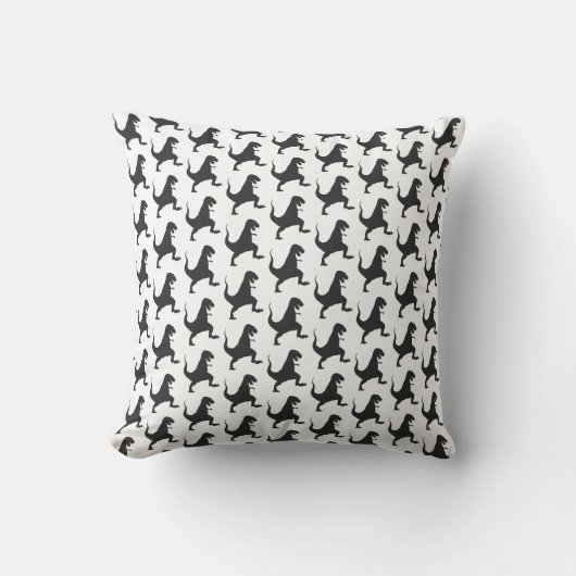Black and White Dinosaur Cushion Kussen (Voorkant)