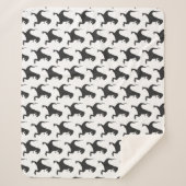Black and White Dinosaur-kerstSherpa Blanket Sherpa Deken (Voorkant)