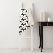 Black and White Dinosaur-kerstSherpa Blanket Sherpa Deken (In situ)