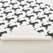 Black and White Dinosaur-kerstSherpa Blanket Sherpa Deken (3/4)