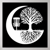 Black and White Disc Golf Silhouette Poster (Voorkant)