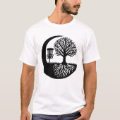 Black and White Disc Golf Silhouette  T-shirt (Voorkant)