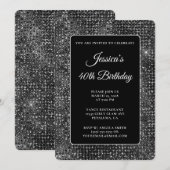 Black and White Disco Glitter 40e verjaardag Kaart (Voorkant / Achterkant)