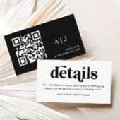 Black and White Disco Wedding Website Informatiekaartje