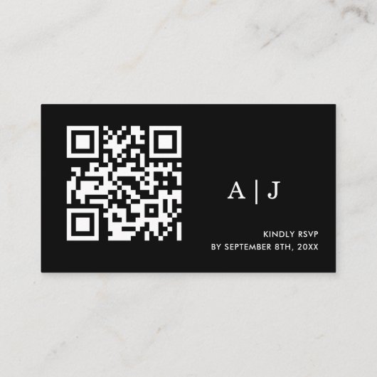 Black and White Disco Wedding Website Informatiekaartje (Achterkant)