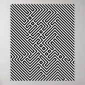 Black and White Dizzy Optical Illusion Hypnotic Poster (Voorkant)
