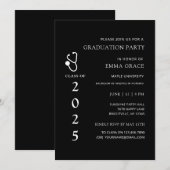 Black and White Doctor Nursing Afstudeerfeest Kaart (Voorkant / Achterkant)