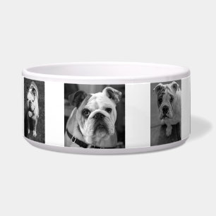 Black and White Dog Foto's en naam op maat Voerbakje