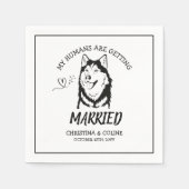 Black and White Dog Modern Simple Weddenschap Nap Servet (Voorkant)