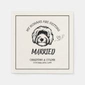 Black and White Dog Modern Simple Weddenschap Nap Servet (Voorkant)