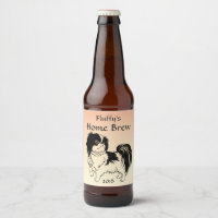 Black and White Dog op Sinaasappel Bierlabel