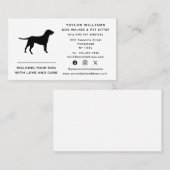 Black and White Dog Walker Huisdier Sitter Sociale Visitekaartje (Voorkant / Achterkant)