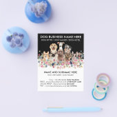 Black and White Dog Walker Pet Sitter Groomer Flyer (Enkel)