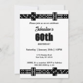 Black and White Domino Theme Birthday Party Invite (Voorkant)