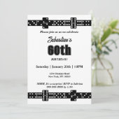 Black and White Domino Theme Birthday Party Invite (Staand voorkant)