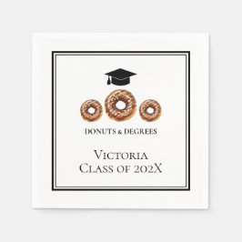 Black and White Donuts & Degrees Afstudeerder Part Servet