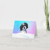 Black and White Doodle Folded Greeting Card Kaart (Voorkant)