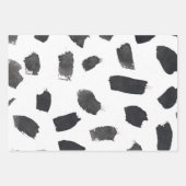 Black And White Doodle Shapes Stripe Drop Patterns Inpakpapier Vel (Voorkant 3)