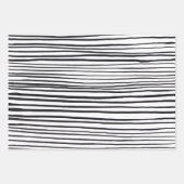 Black And White Doodle Shapes Stripe Drop Patterns Inpakpapier Vel (Voorkant 2)
