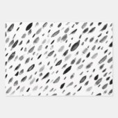 Black And White Doodle Shapes Stripe Drop Patterns Inpakpapier Vel (Voorkant)