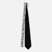 Black and White Doodles Custom Necktie Stropdas (Achterkant)