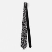 Black and White Doodles Custom Necktie Stropdas (Voorkant)