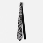 Black and White Doodles Custom Necktie Stropdas (Voorkant)