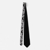Black and White Doodles Custom Necktie Stropdas (Achterkant)