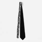 Black and White Doodles Custom Necktie Stropdas (Achterkant)