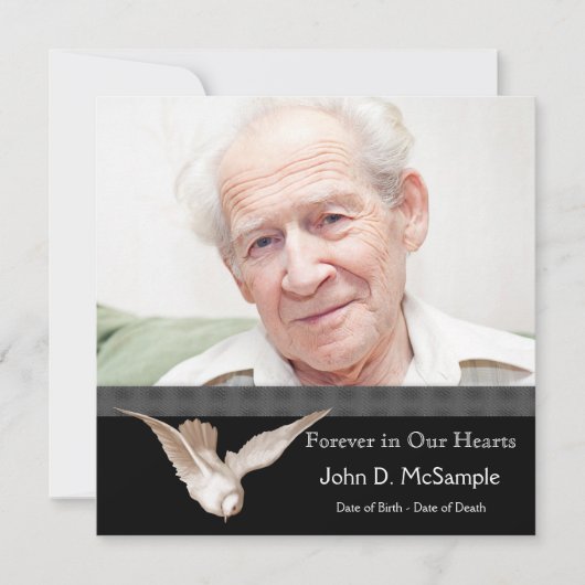 Black and White Dove Fotobegrafenis Aankondigingen (Voorkant)